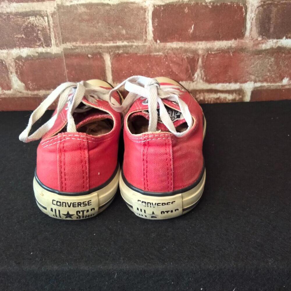 Converse Red Low Top Canvas Sneakers - Picture 3 of 9